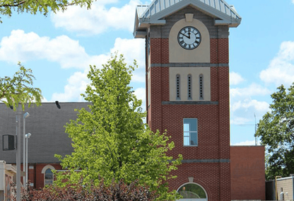 the iconic Clock Tower in Downtown Hanover, Ontario