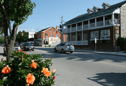 the downtown of Mildmay, Ontario, looking south along Elora Street.
