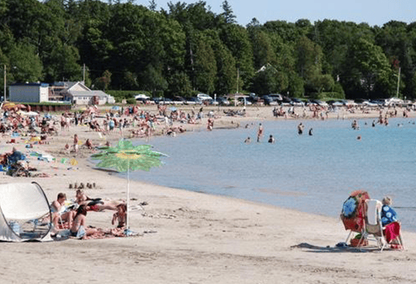 a beautiful sunny day at Port Elgin Beach, located on the shores of Lake Huron in Saugeen Shores, Ontario